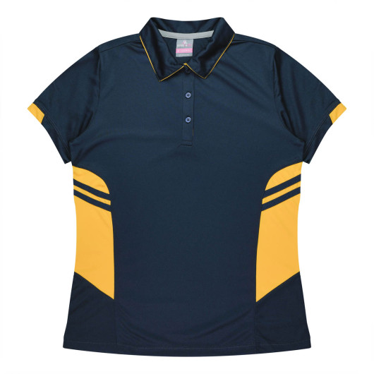 Bellevue Womens Polos Navy Gold